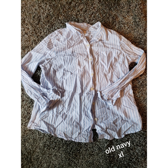 Old Navy Tops - Blue and White Button up
